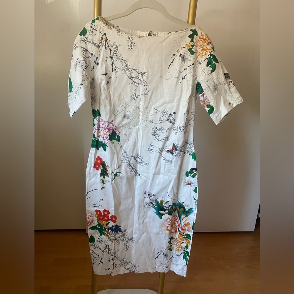 Floral Print White Dress